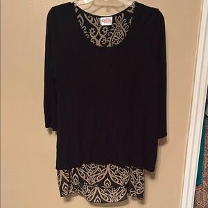Absolutely Black and Tan Layered Tunic